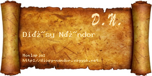 Diósy Nándor névjegykártya